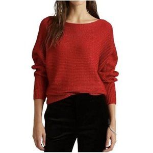 Lauren Ralph Lauren Sweater Womens Adult Medium Red Metallic Glitter Dolman